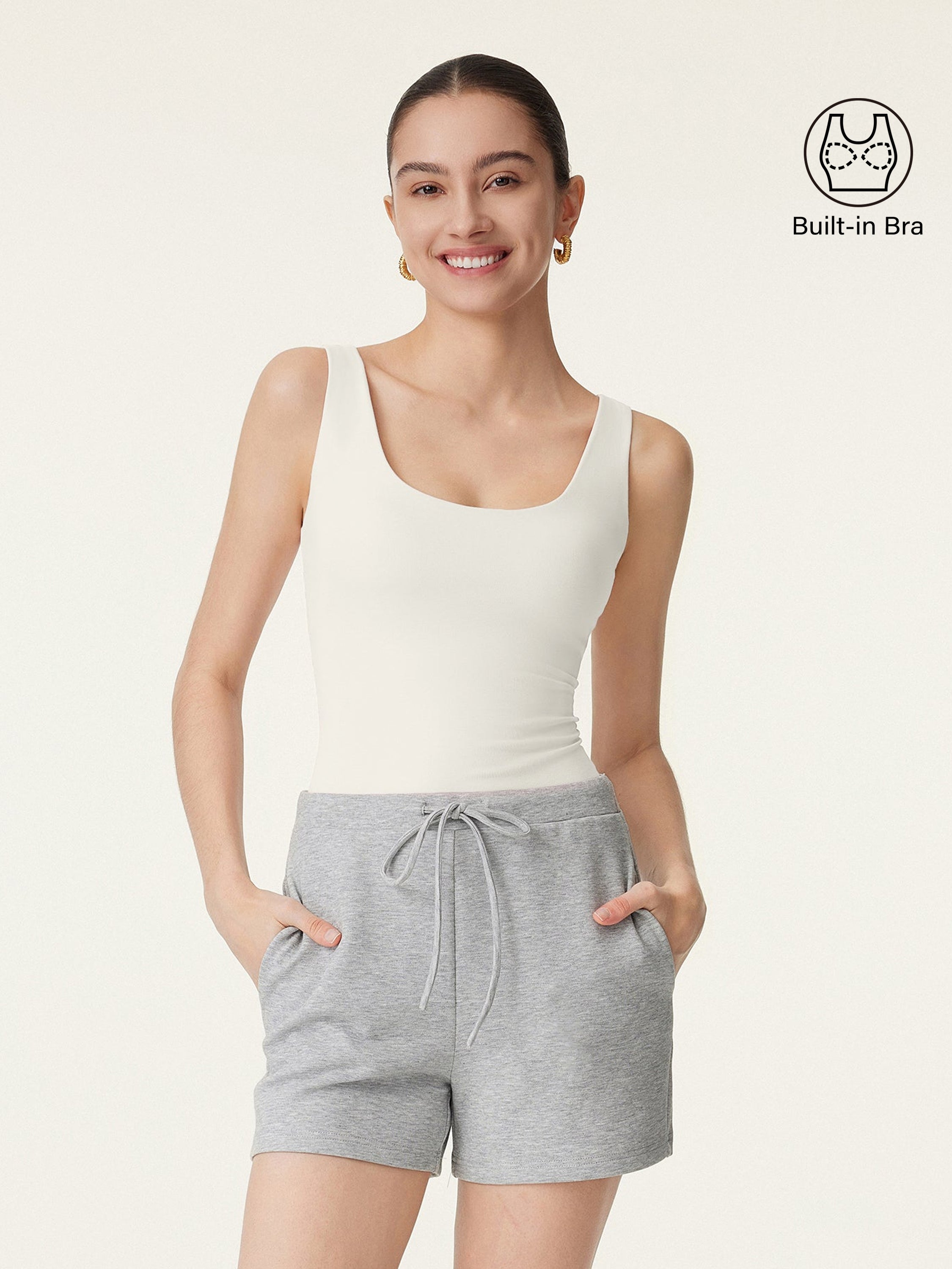 U neck Airy Bra Tank