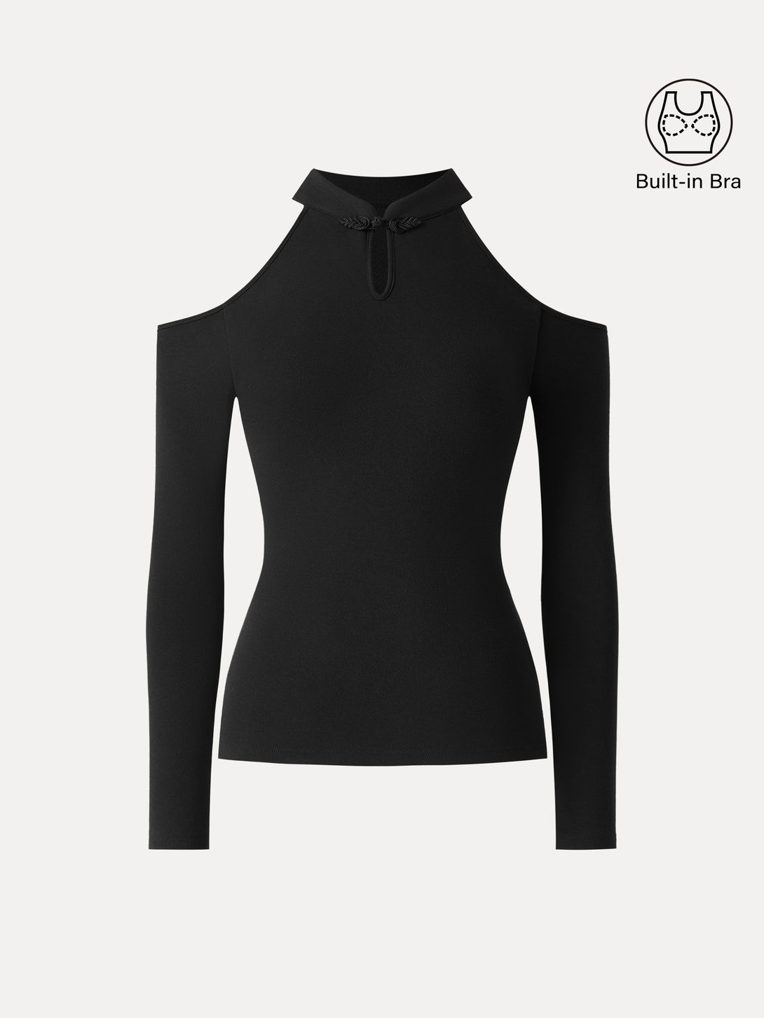 Cutout Shoulder Mandarin Collar Going-out Brami