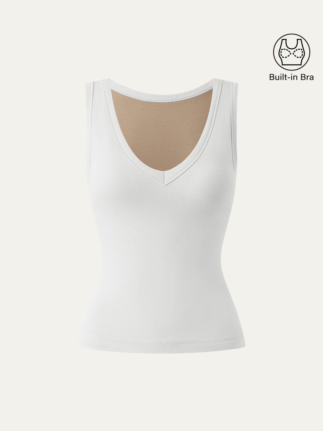 Stretchy V-neck Cotton New Airy Brami Tank White XS