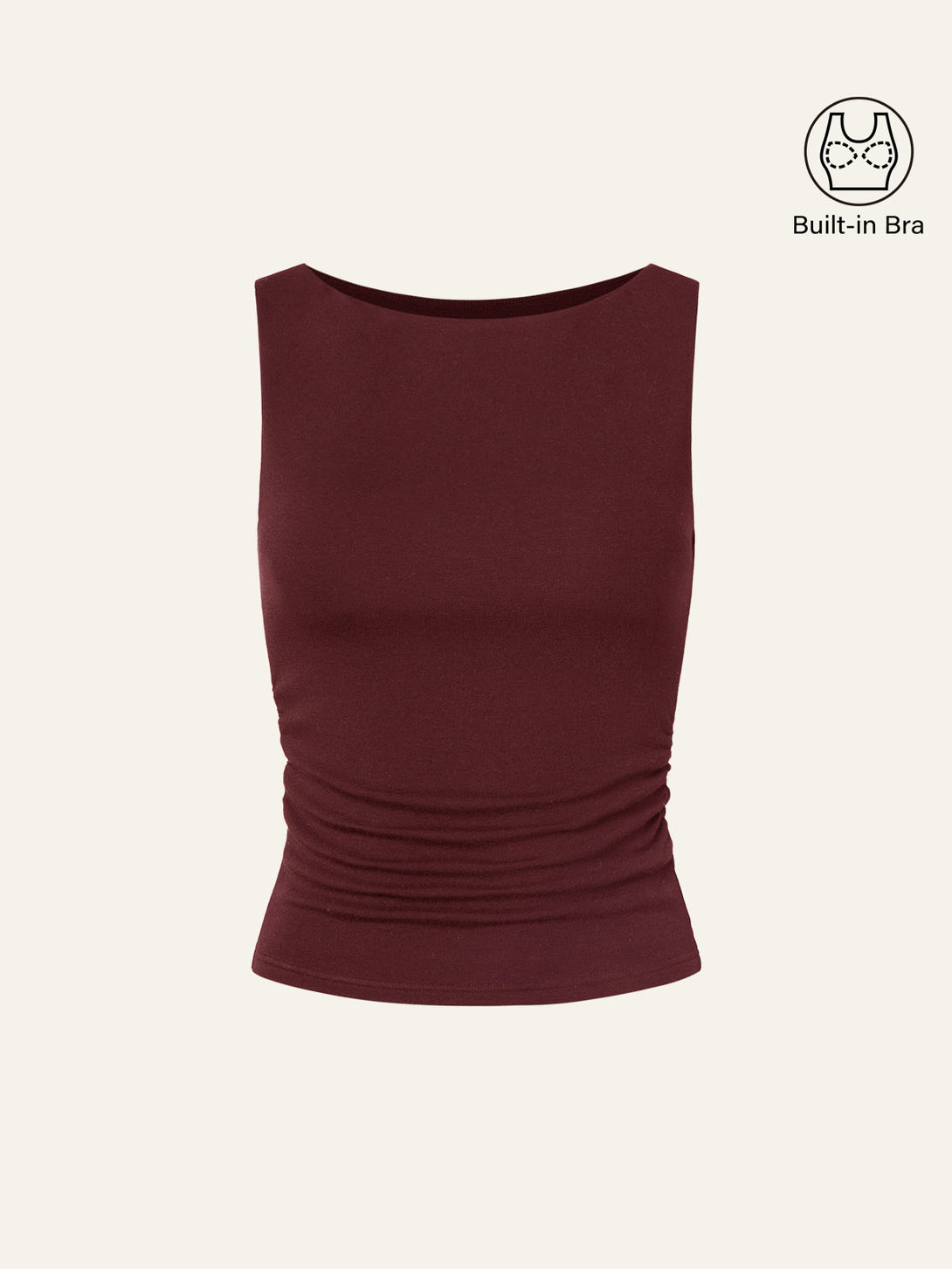 Boat Neck Brami Tank Top Ruby XS