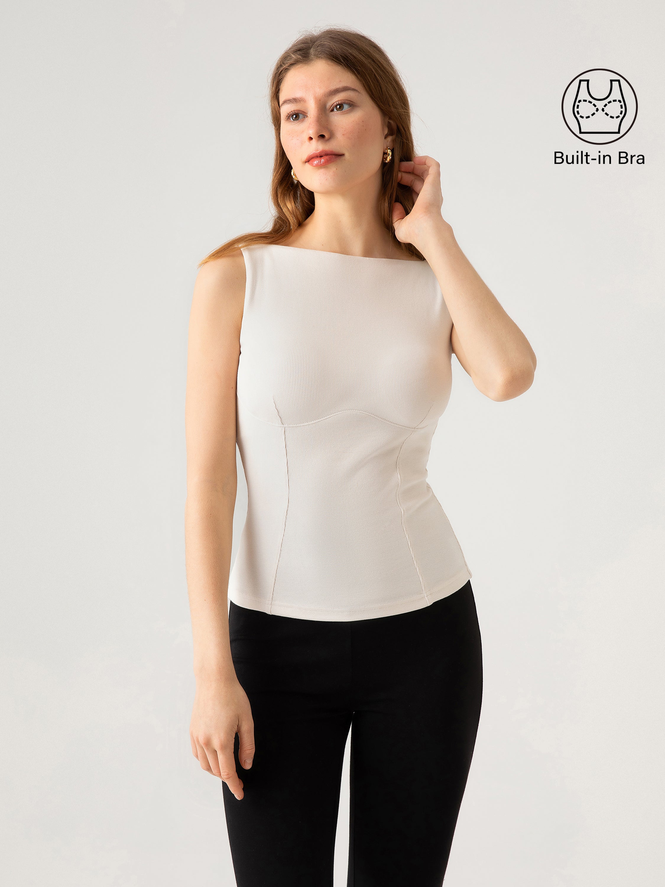 Ogl Plantive™ Bustier Boatneck Open-Back Brami Tank – OGLmove