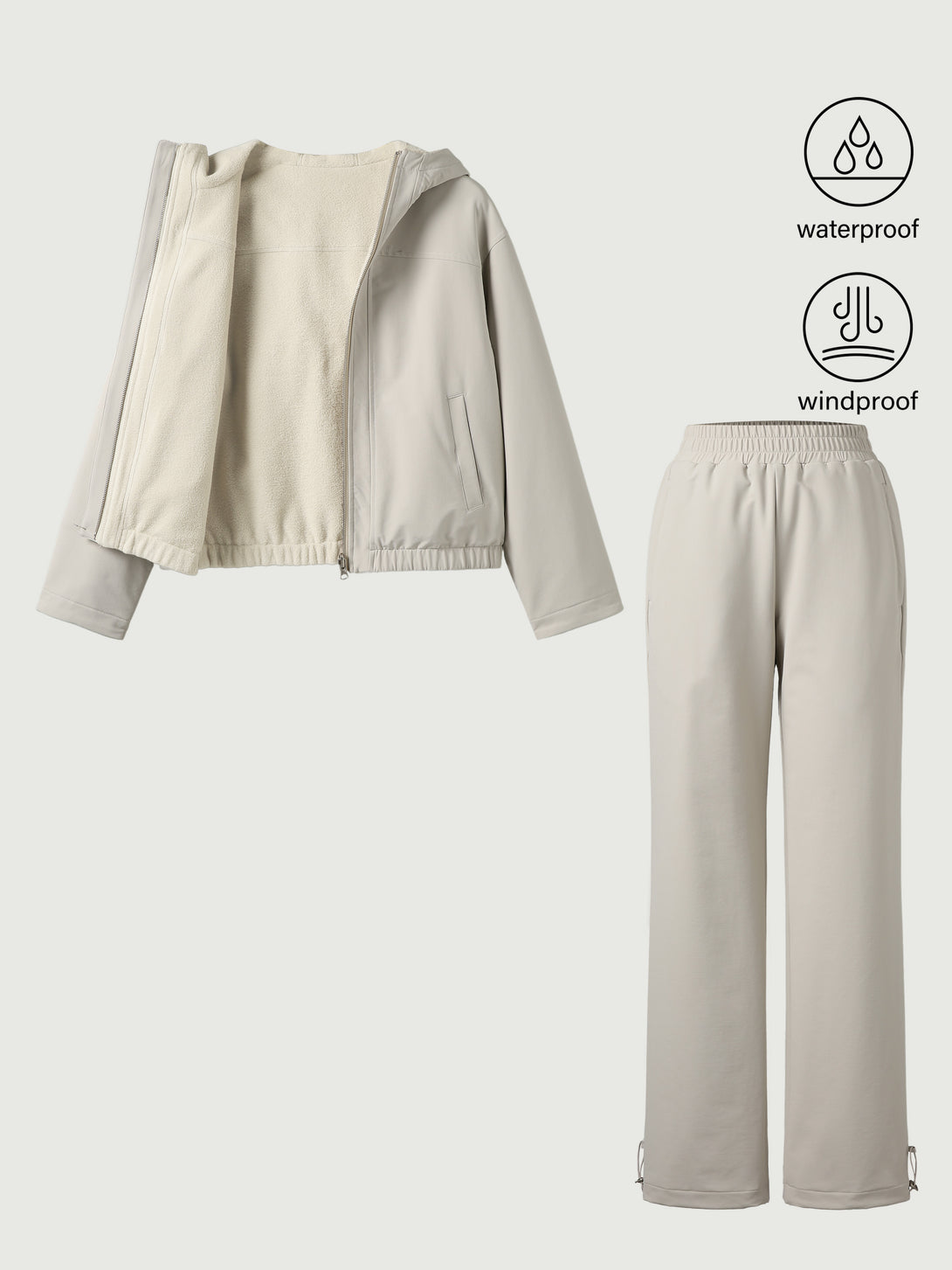 2Pcs Set Water-Proof Reversable Jacket & Elastic Waist Pant