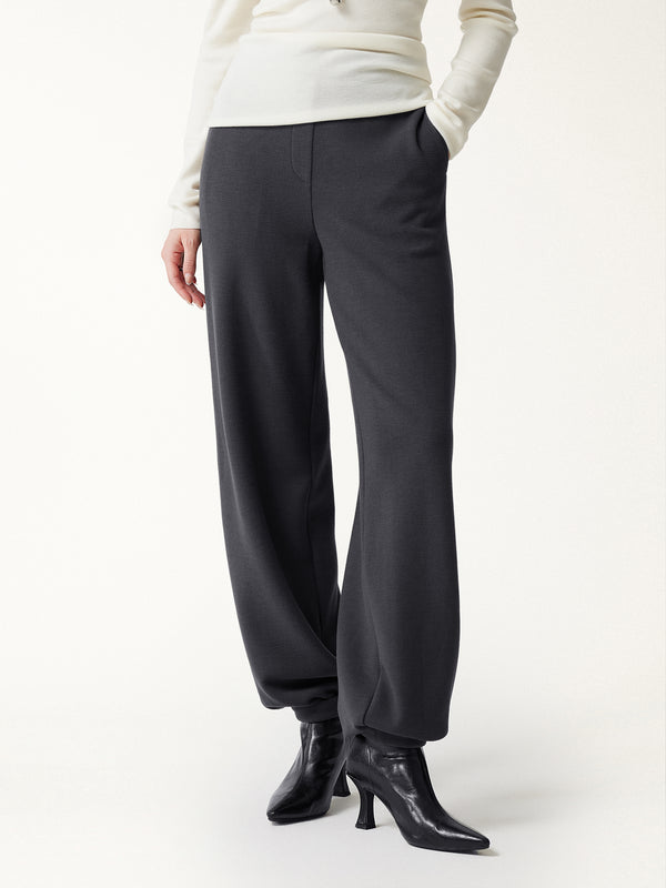 OGLmove FuzzLuxe Mid-Rise Balloon Pants with Pockets Regular Deep Grey