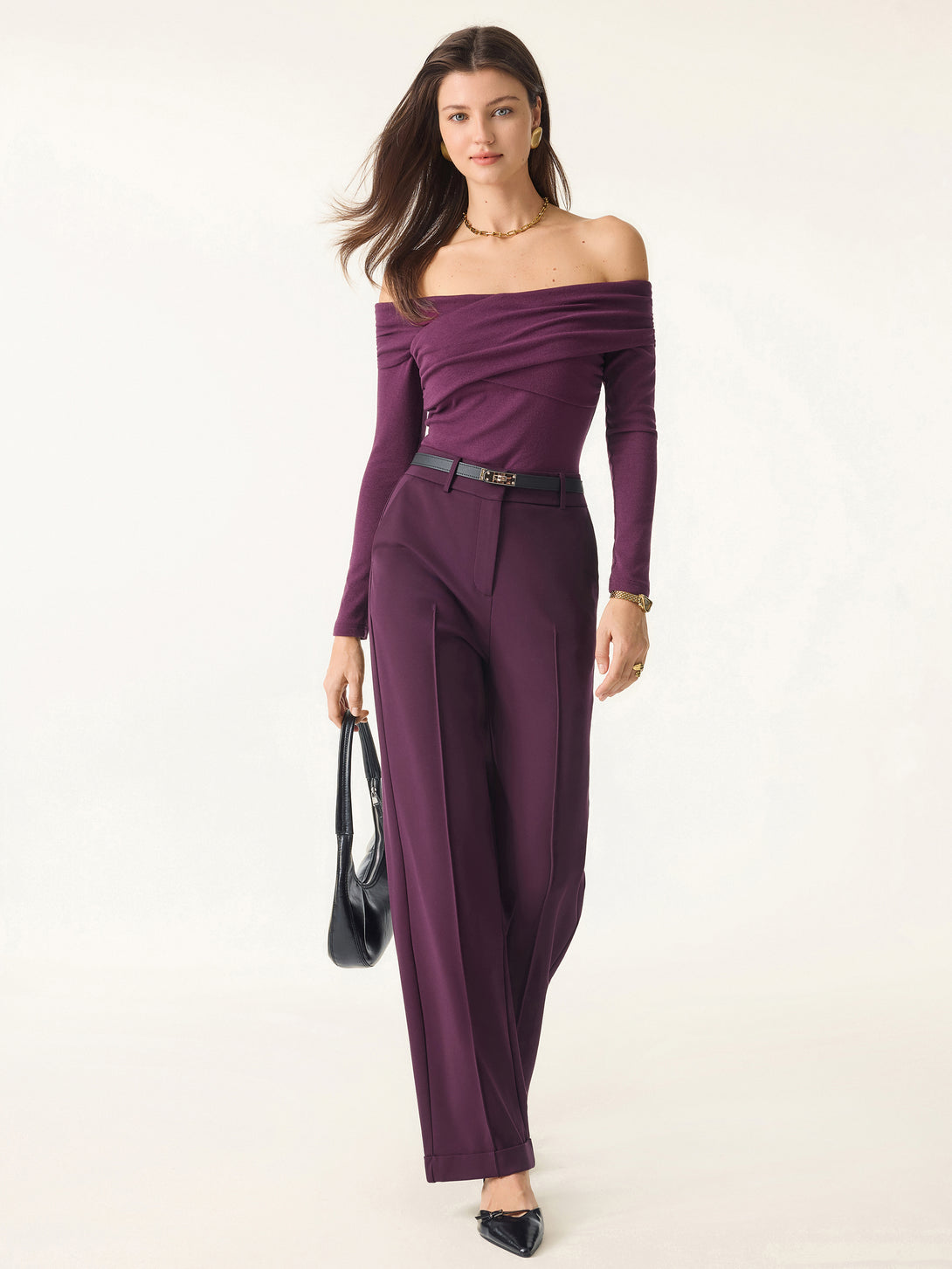 Light Warm Criss Cross Off-Shoulder Brami Top