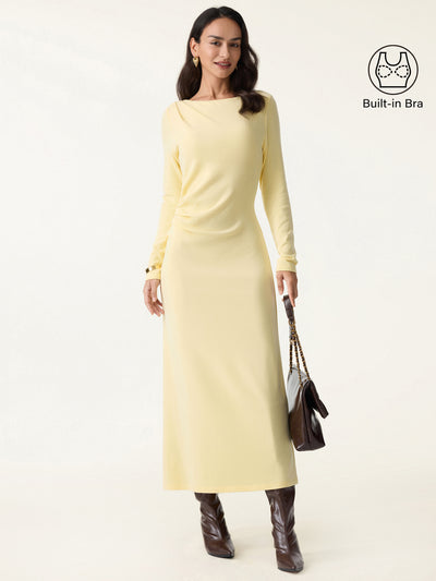 ProWarm Slimming Boatneck Tucked Midi Brami Dress
