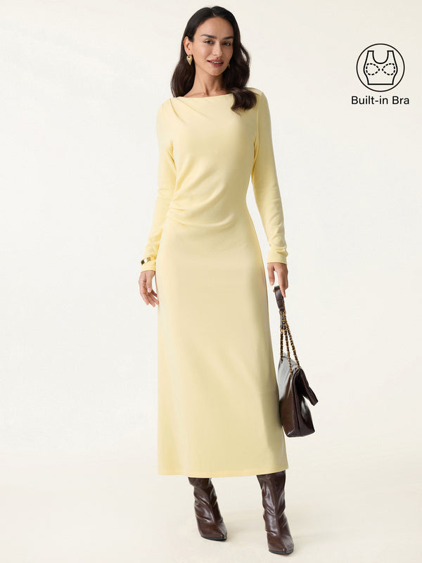 ProWarm Slimming Boatneck Tucked Midi Brami Dress
