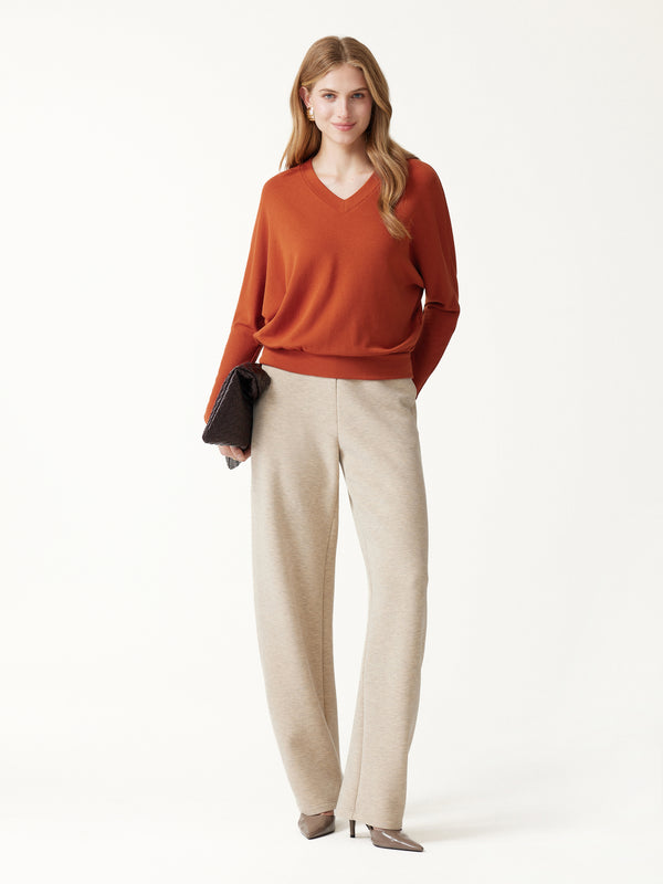 OGLmove ProWarm V-Neck Long Sleeve Banded Hem Top