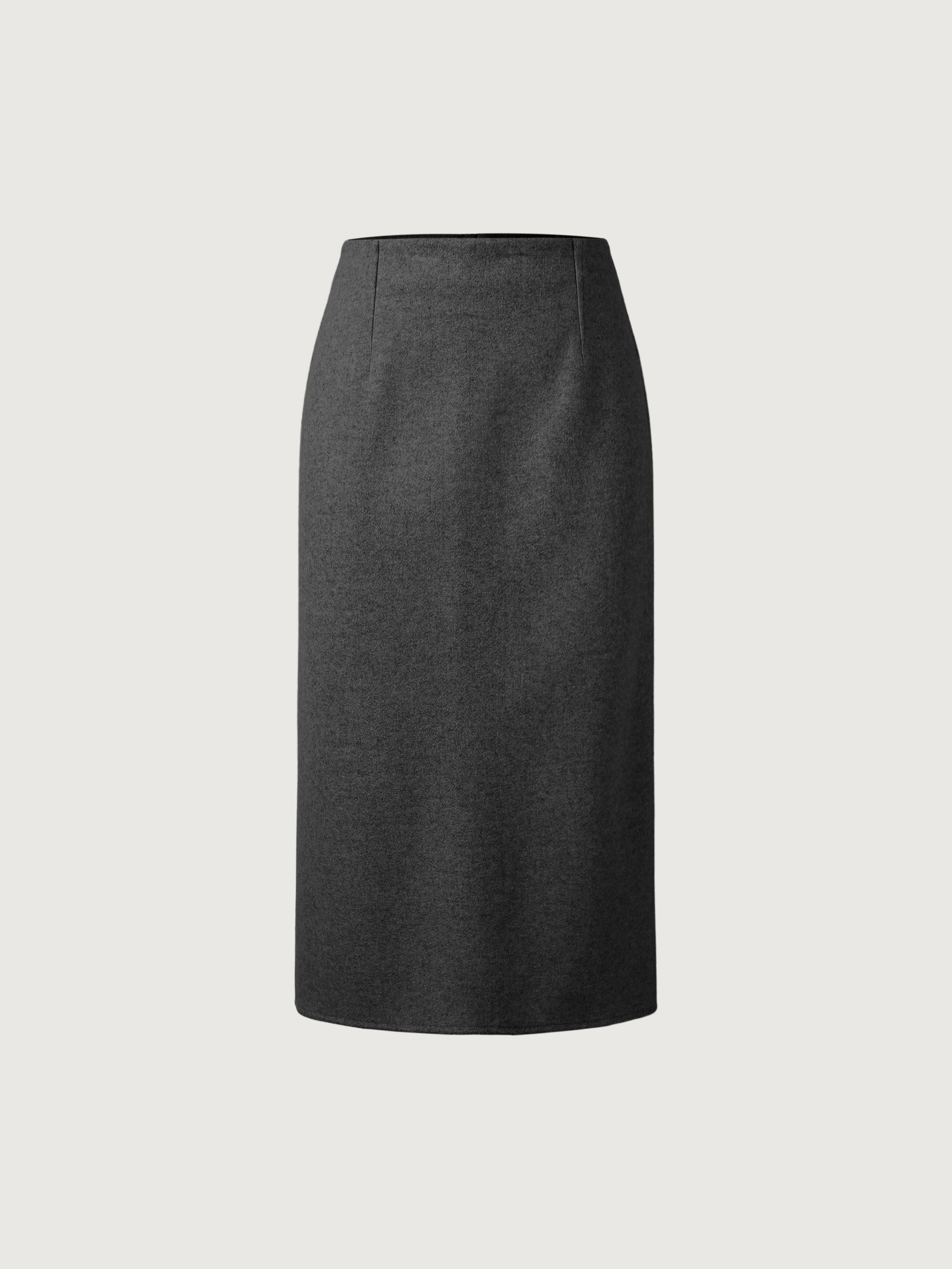 Ogl Wool-Like A-Line Midi Skirt