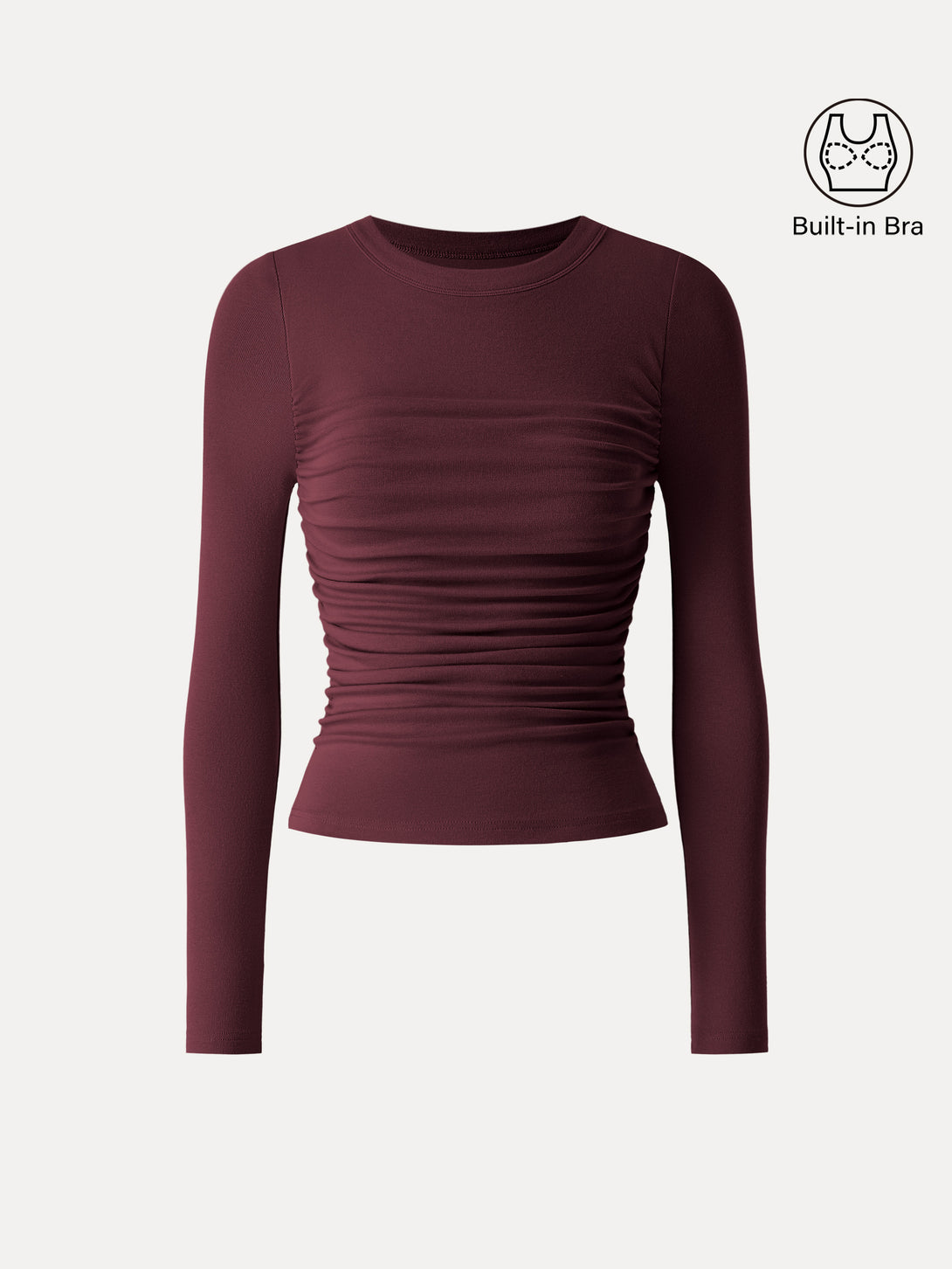 ProWarm Crewneck Ruched Brami Ruby XS