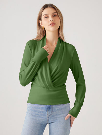 OGLmove Surplice Tuckable Top Avocado XS