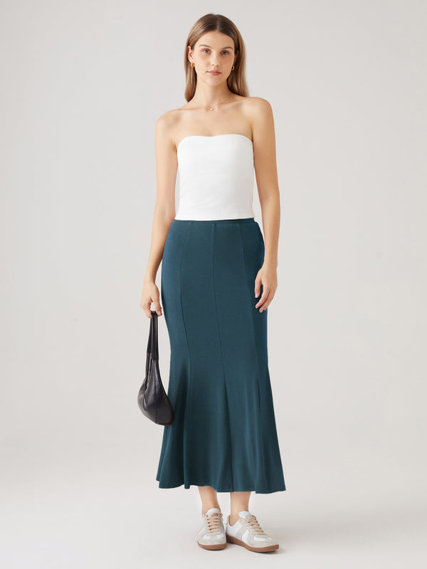 Panel Flare Maxi Skirt