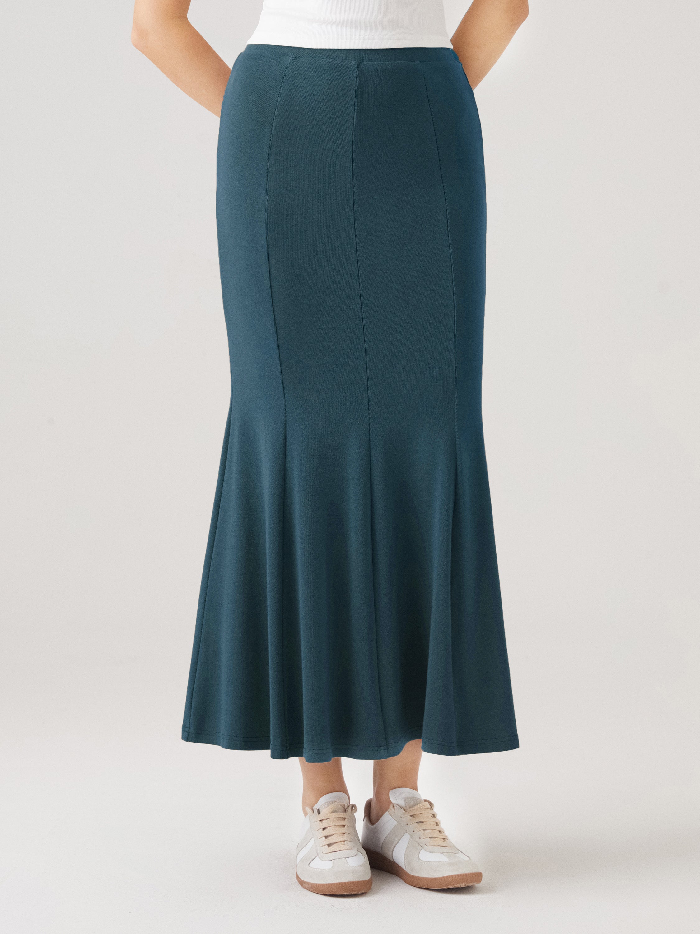 Panel Flare Maxi Skirt - Midnight Navy