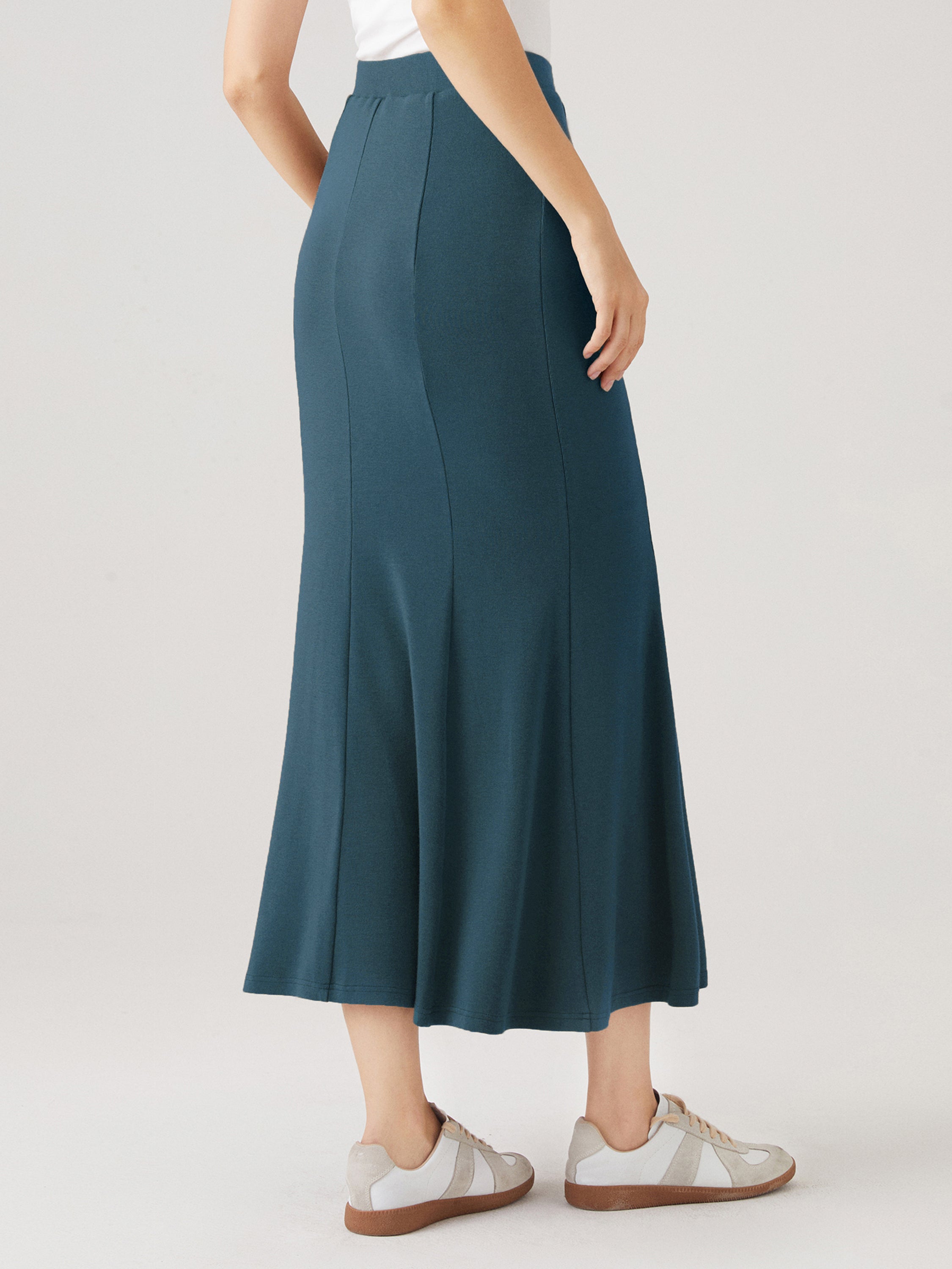 Panel Flare Maxi Skirt - Forest Night