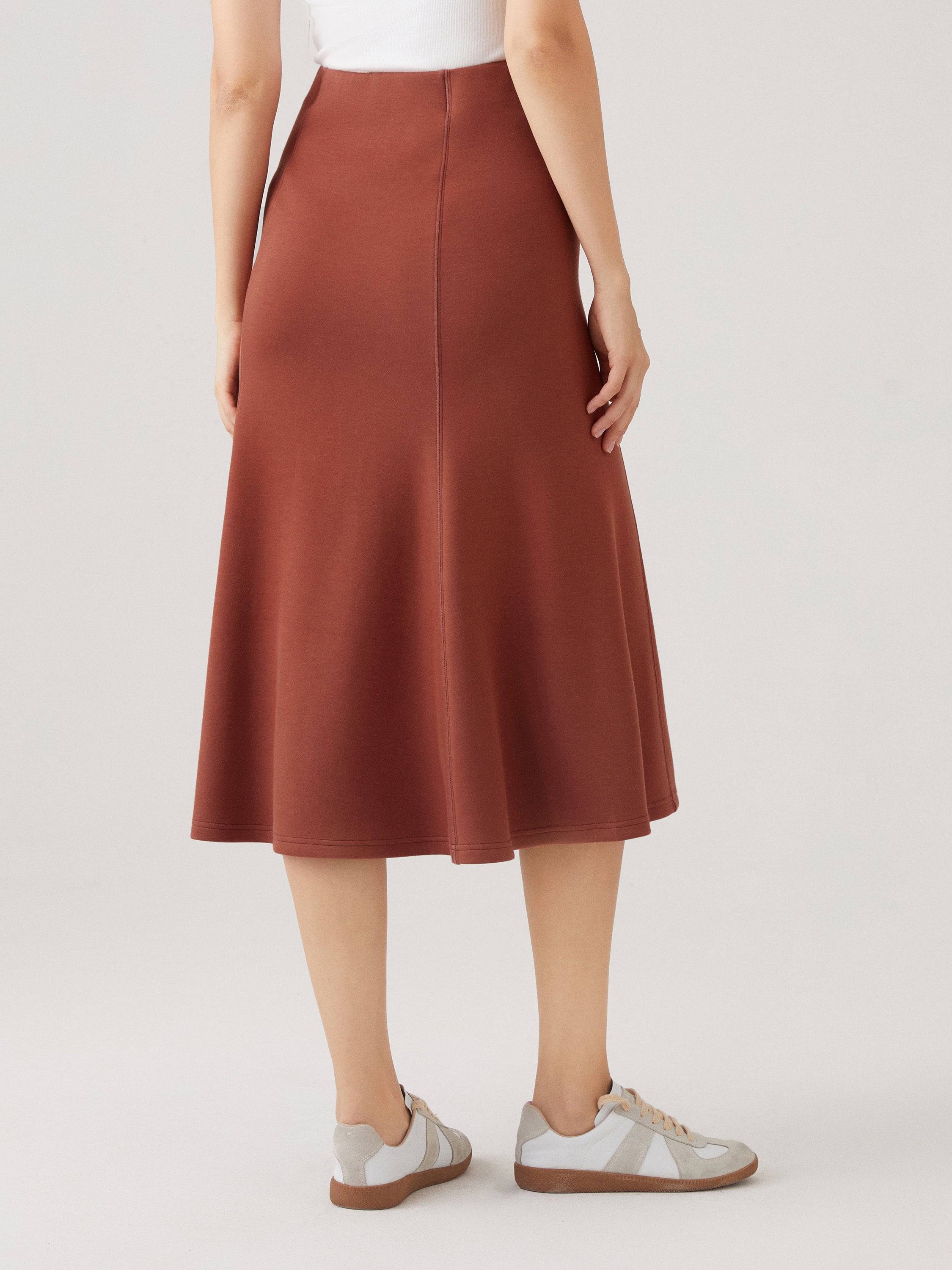 Ogl ButterCream Knit Paneled Midi Skirt