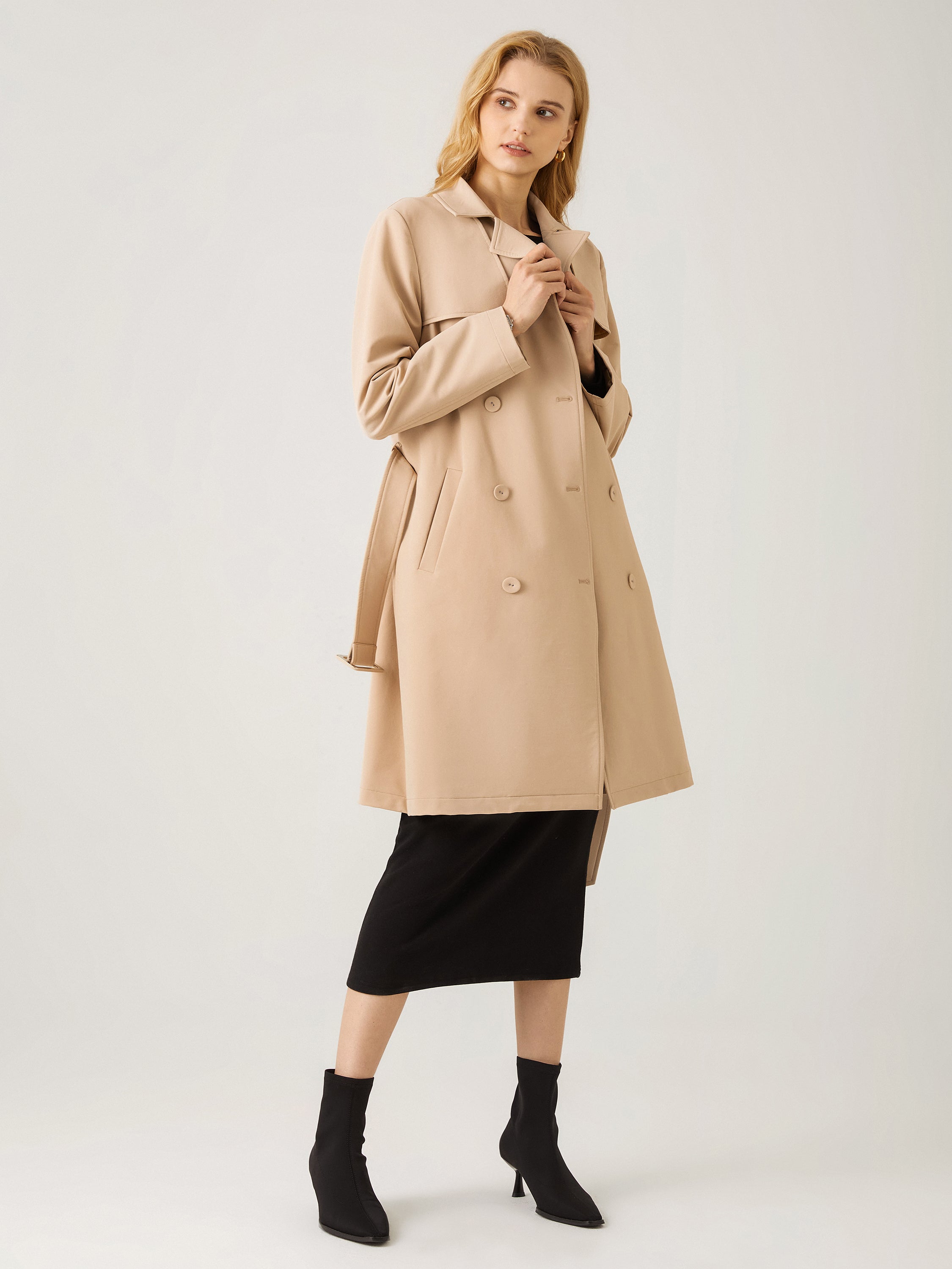 Ogl Waterproof Double-Breasted Trench Coat