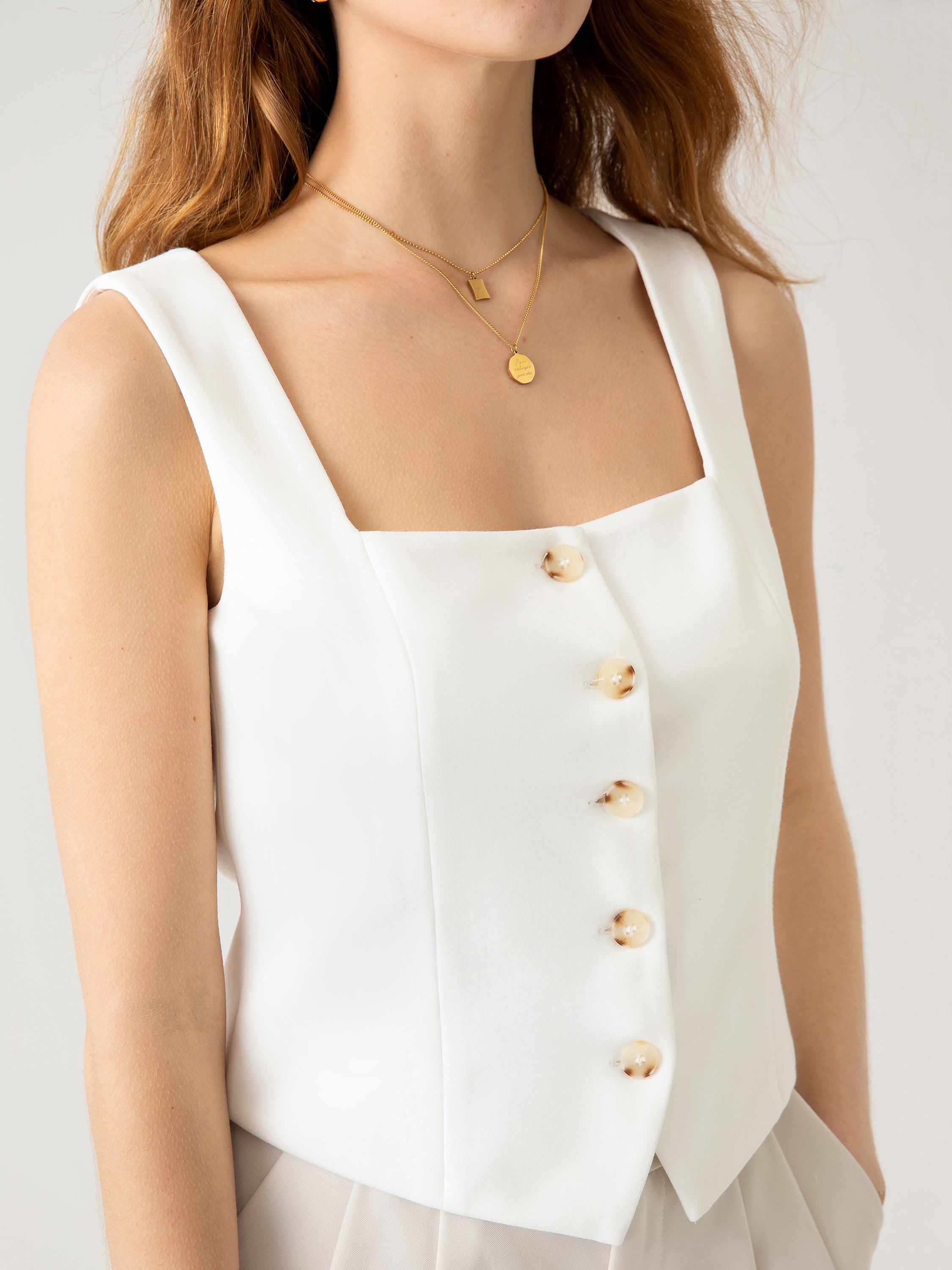 Ogl Square Neck Cropped Vest