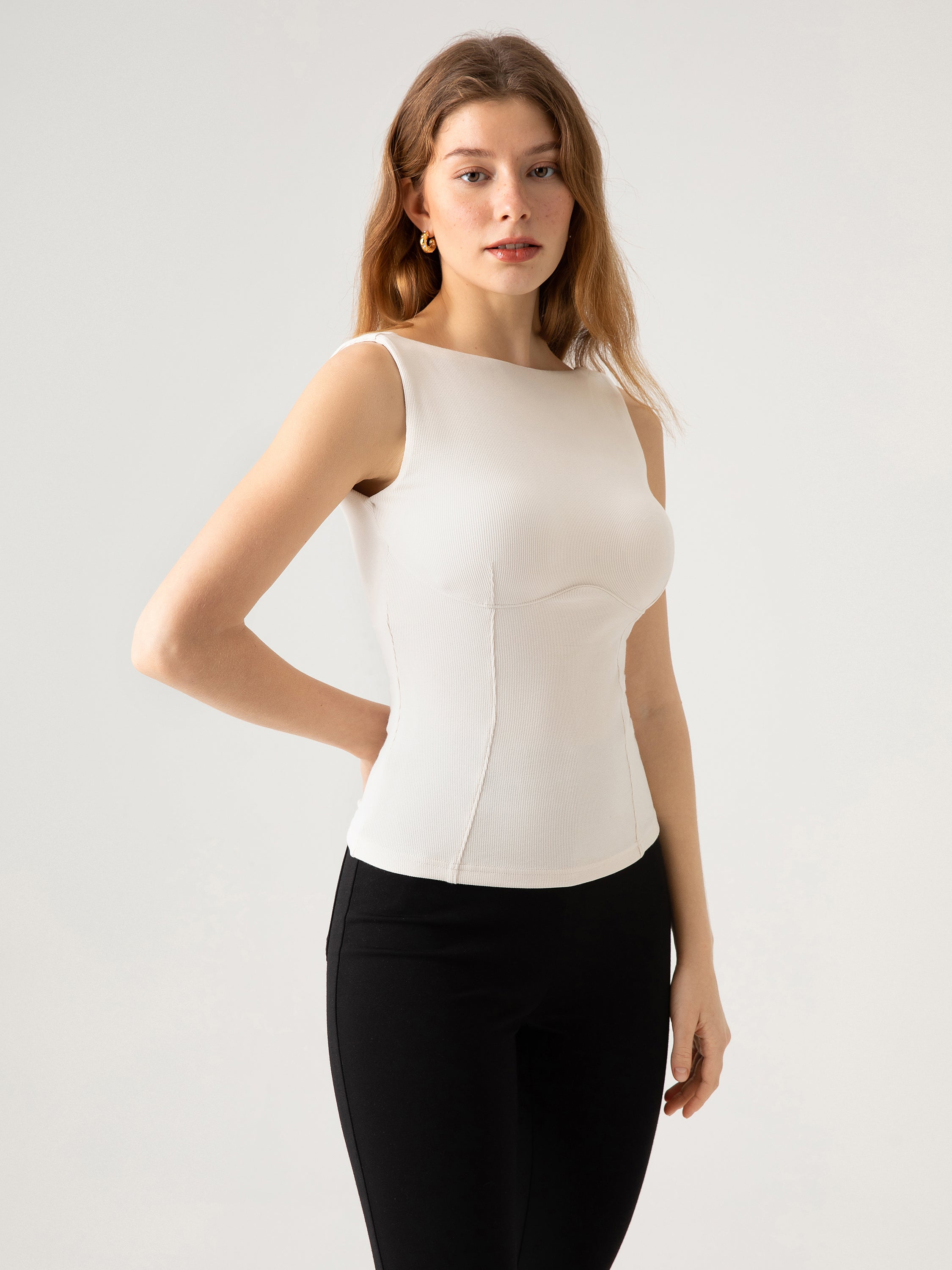 Ogl Plantive™ Bustier Boatneck Open-Back Brami Tank