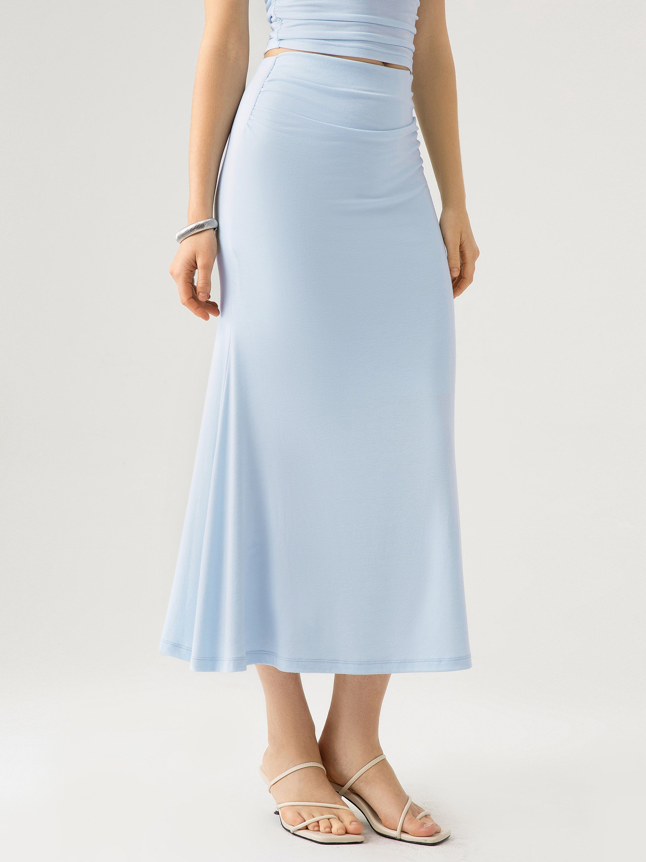 Ogl Eco-SkinKiss® Ruched Side Mermaid Maxi Skirt