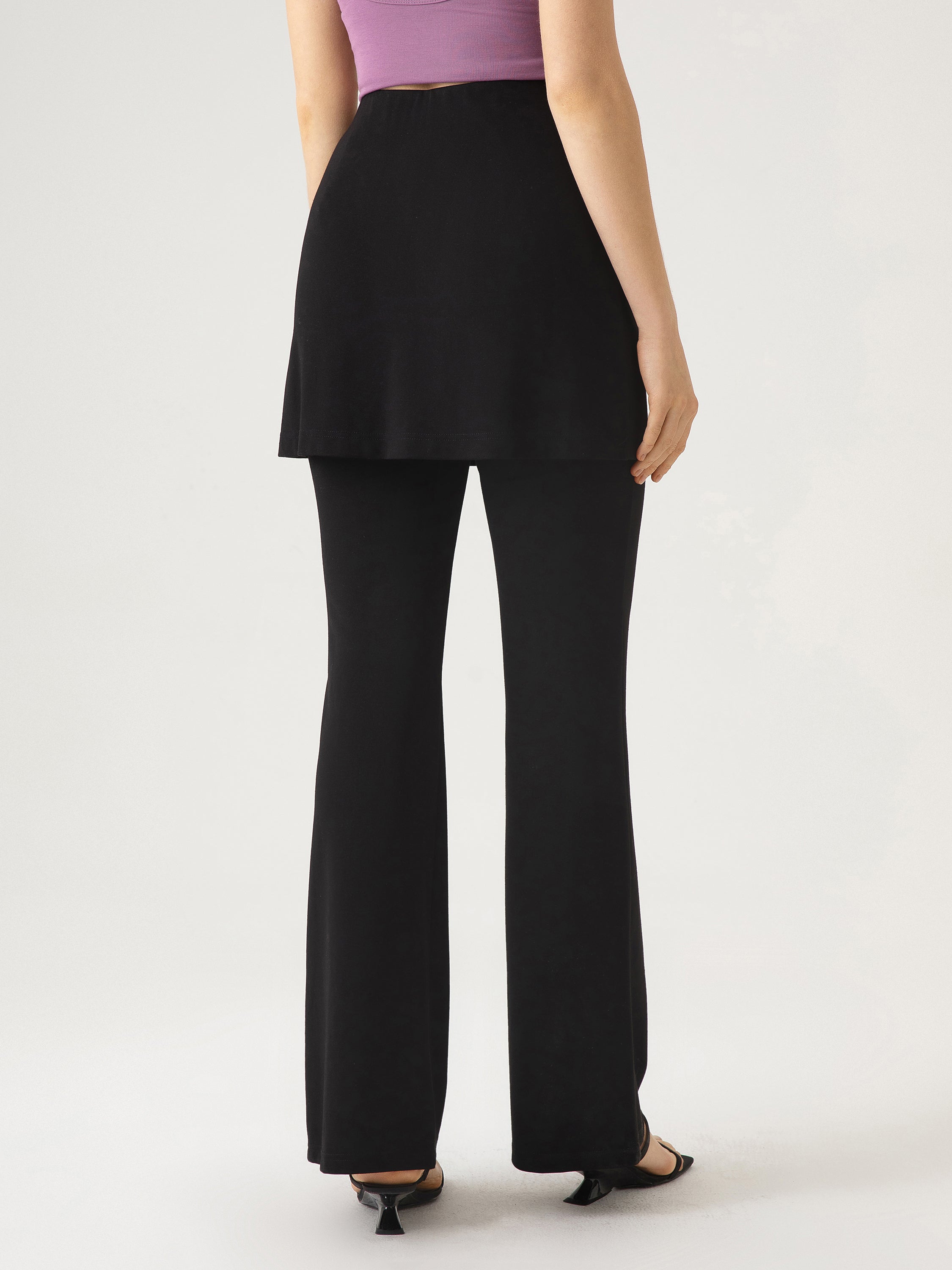 Effortless Skirted Pants - Black