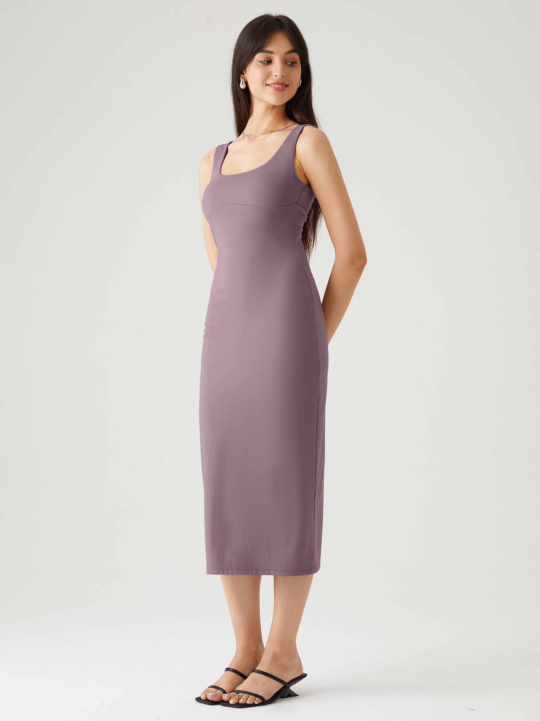 Contour Tank Midi Dress - Taro Purple