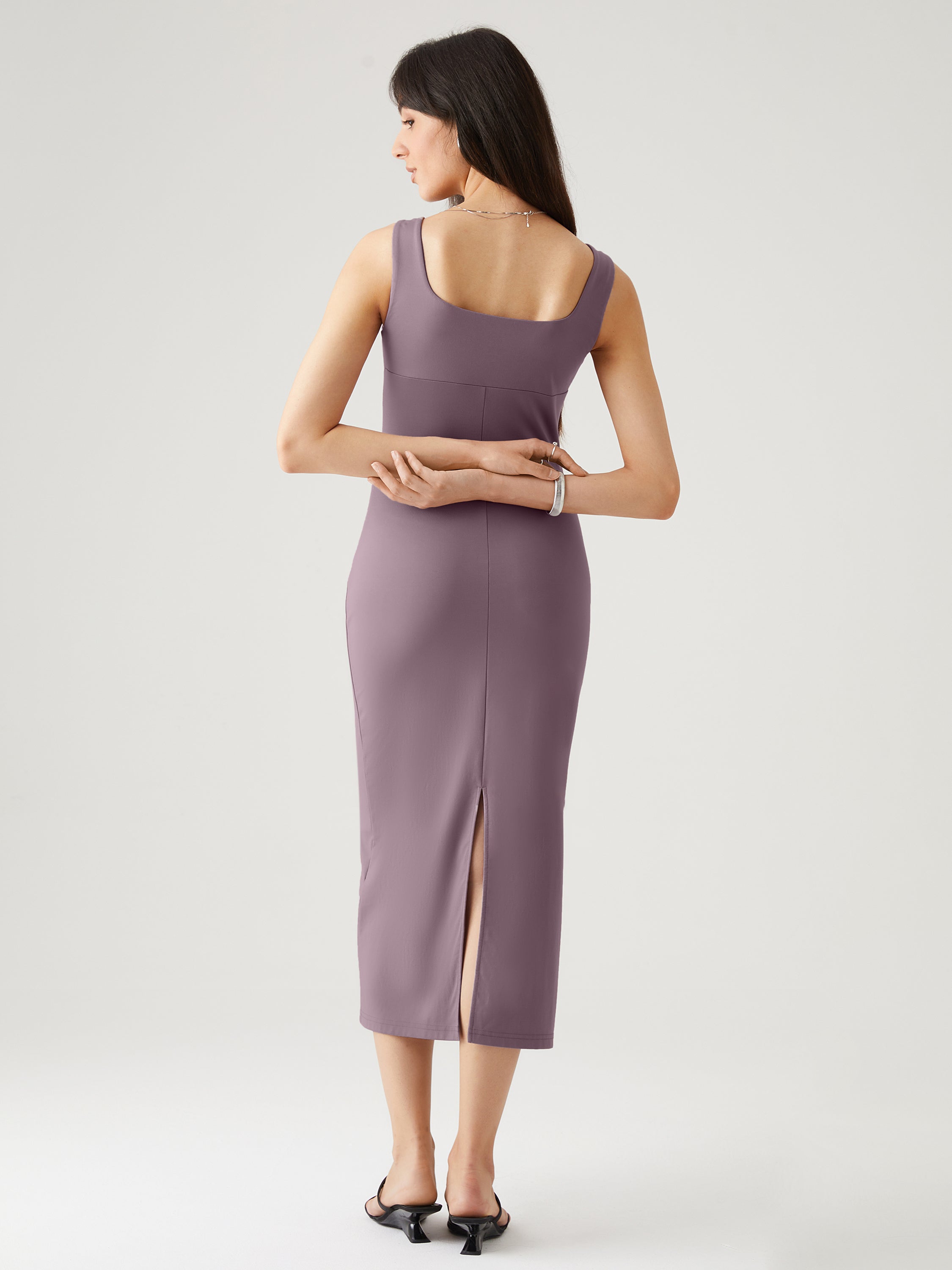 Contour Tank Midi Dress - Taro Purple