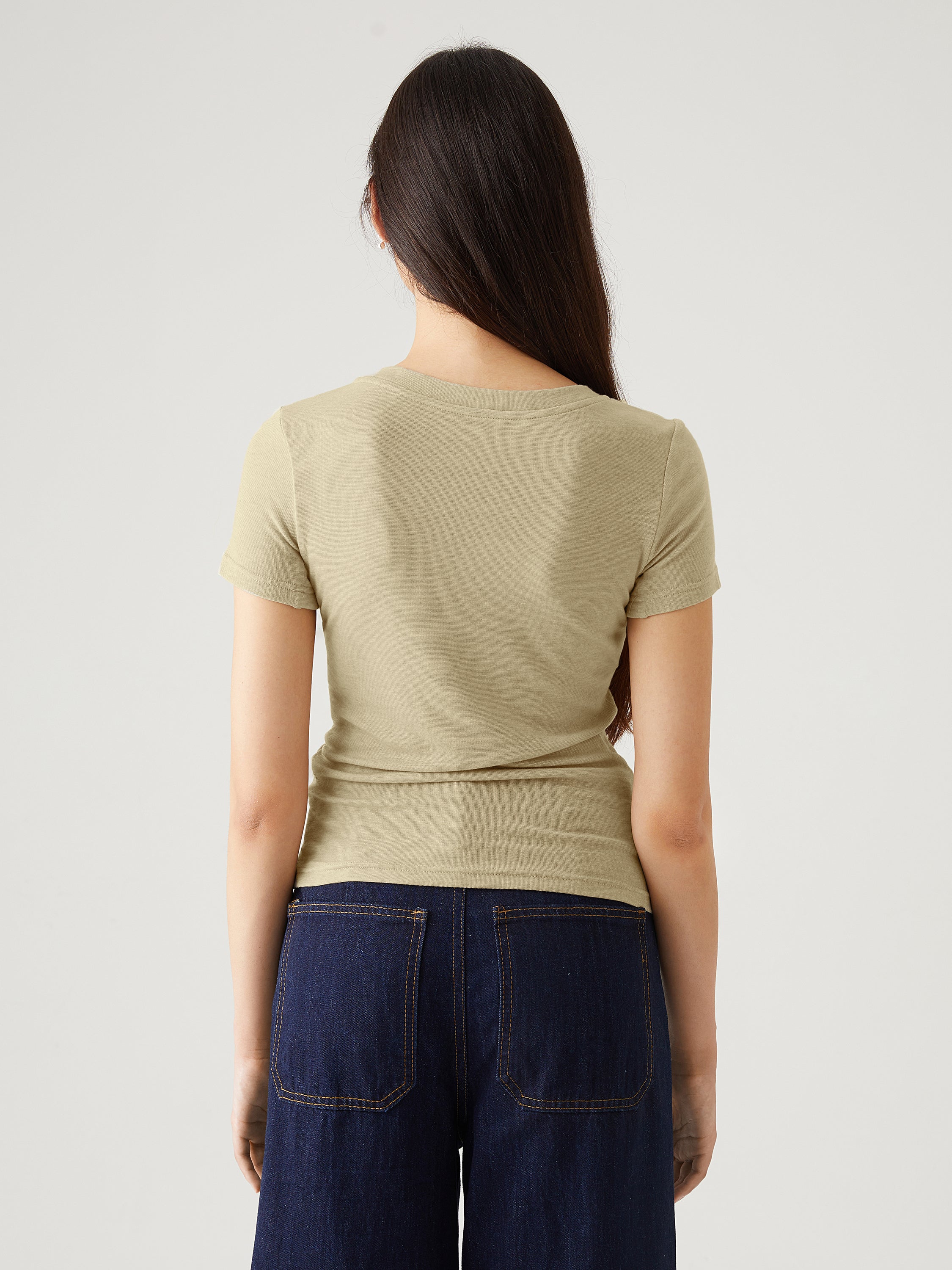 Tencel Wool V-neck Tee