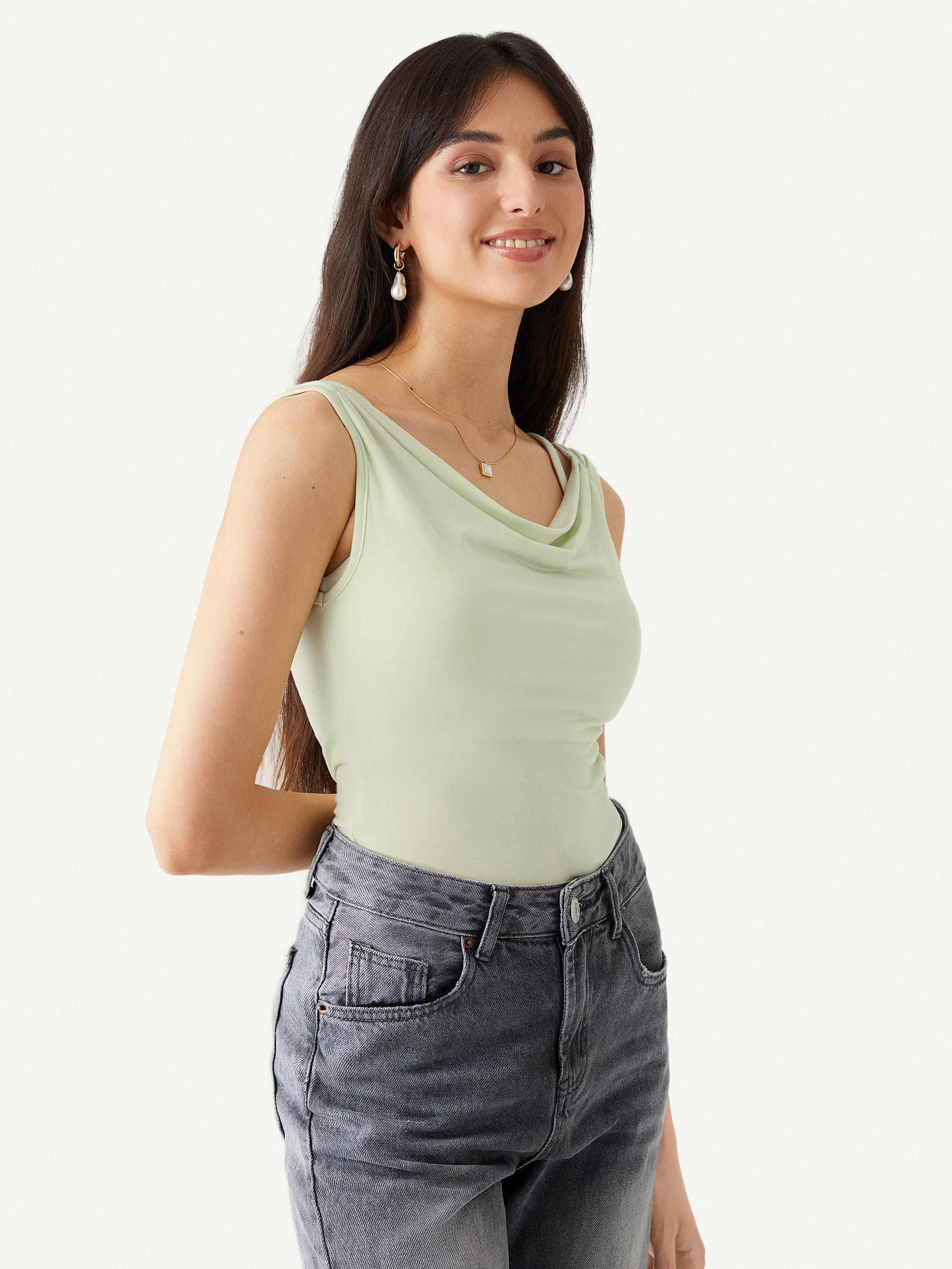 Cowl Neck Tank Top