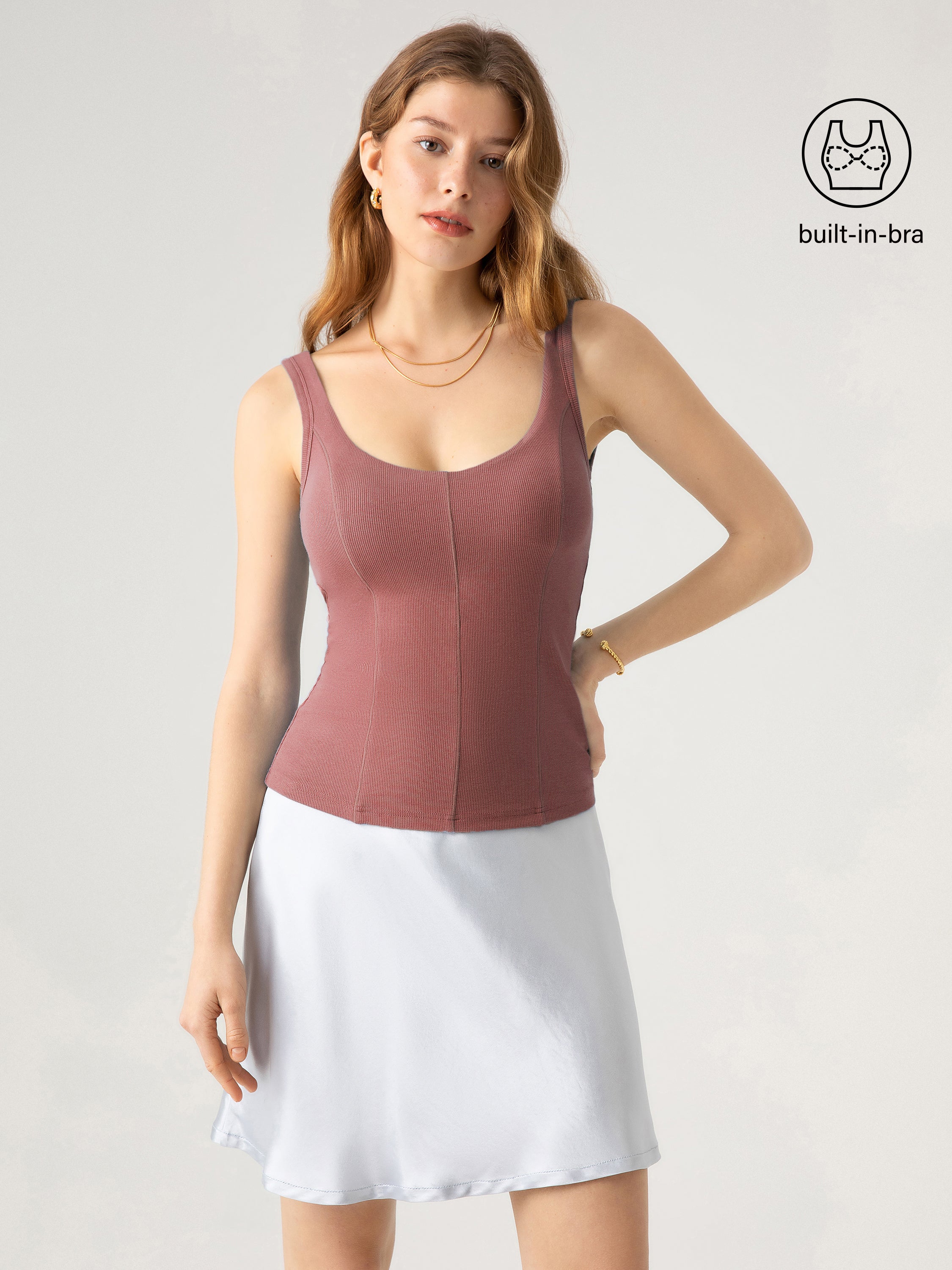 Form Flattering Brami Tank Top - French Rose