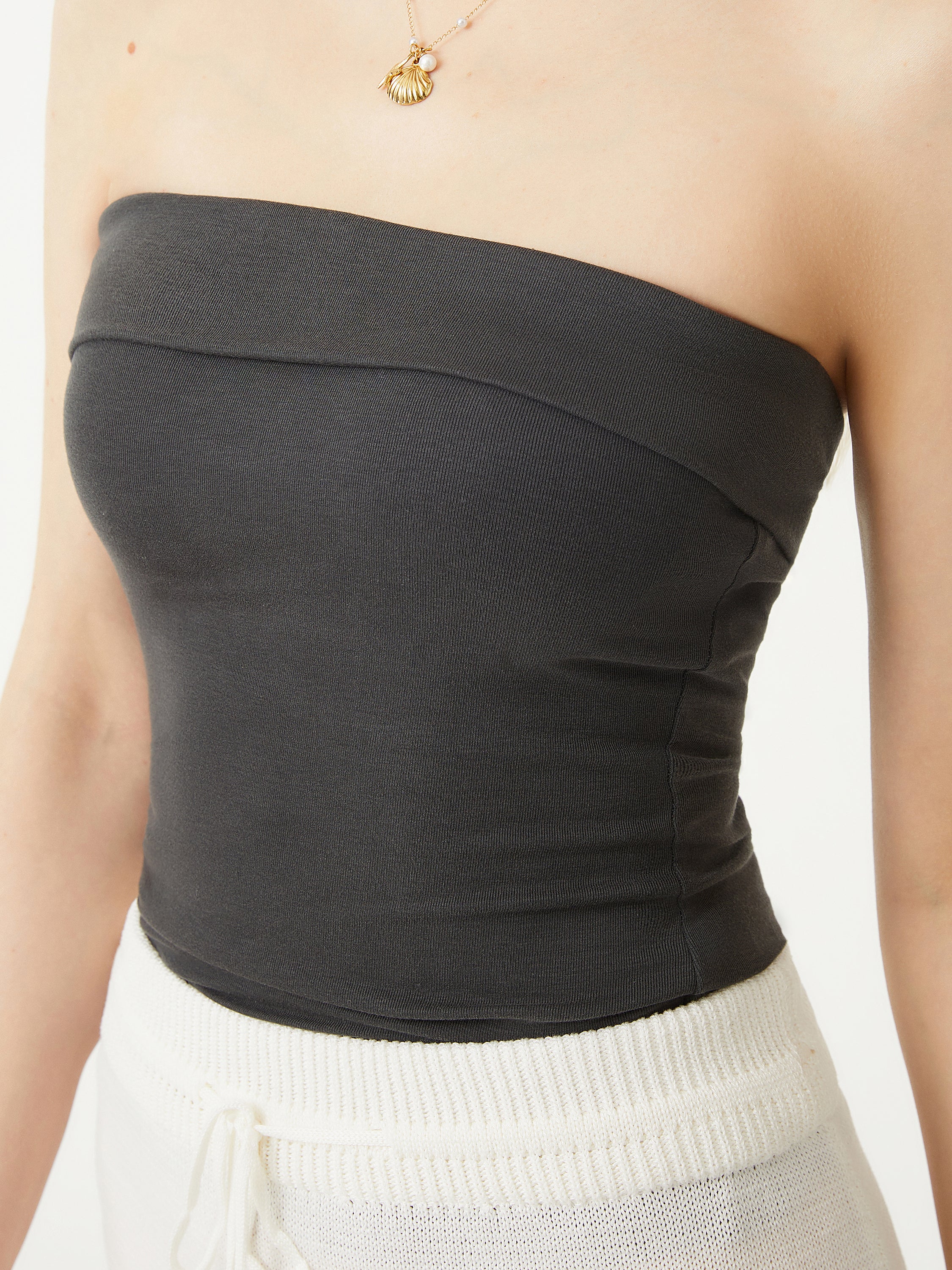 Eco-SkinKiss® Fold-Down Brami Tube Top - Blue Charcoal