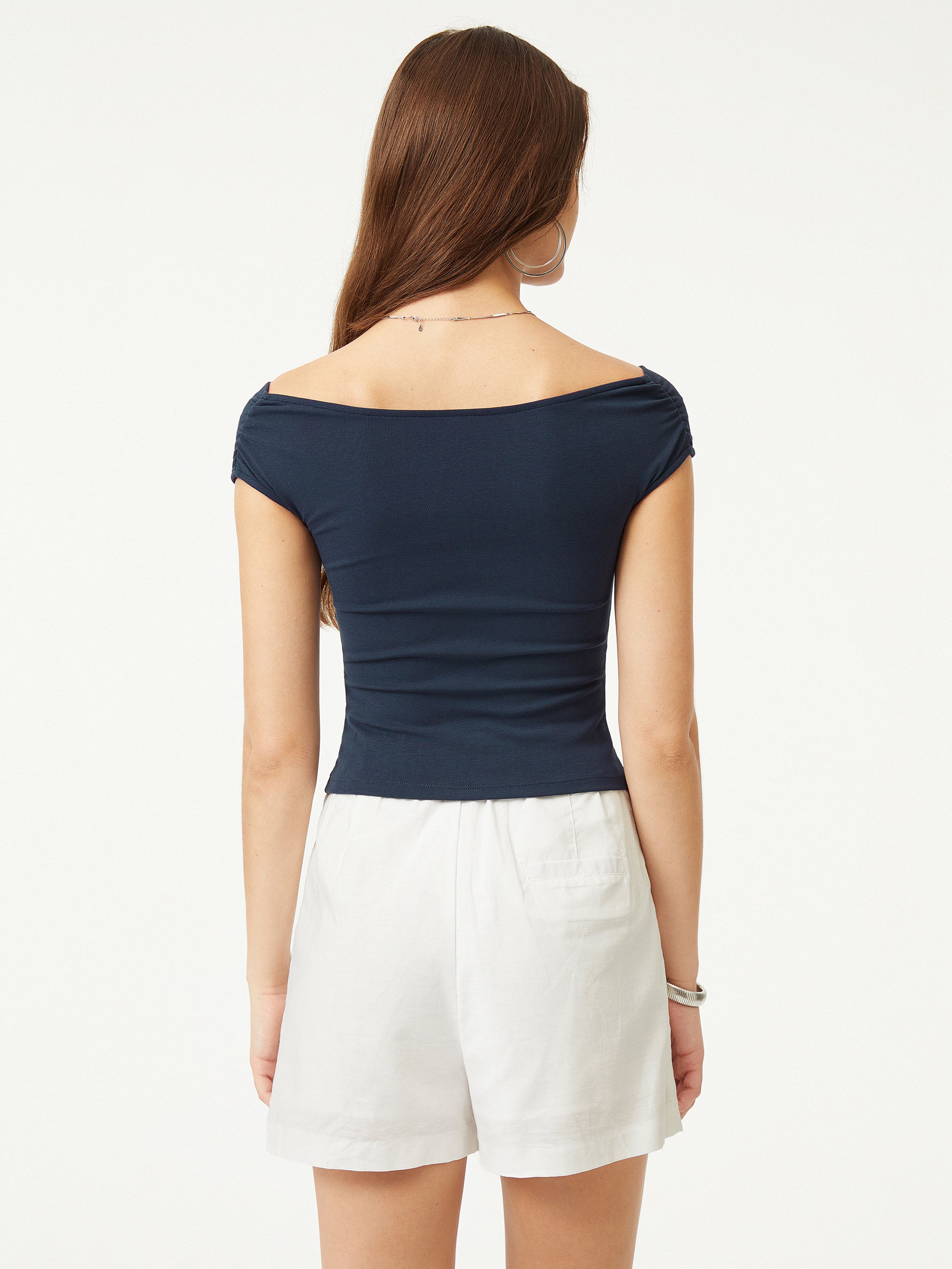 Fresh Cotton Butterfly Top - Navy