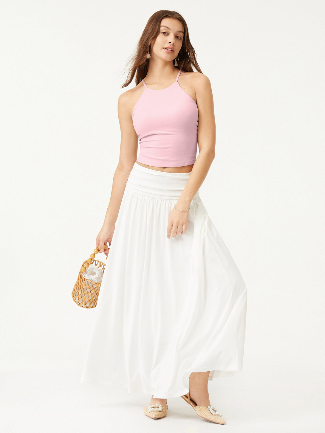 Pink Tonal Co-ord Capsule Tie Back Tank XS