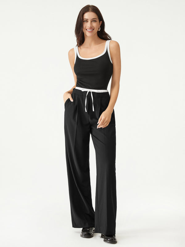 Double Waist Wide-leg Trouser