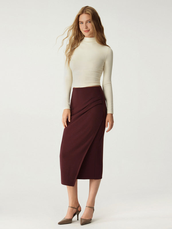 Thermal Wrap Midi Skirt