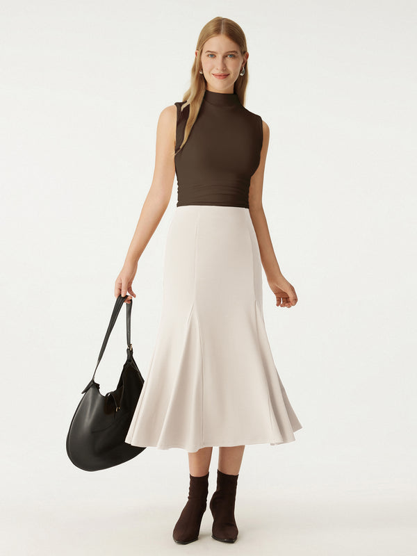 Plantive® High Waisted Midi Fishtail Skirt