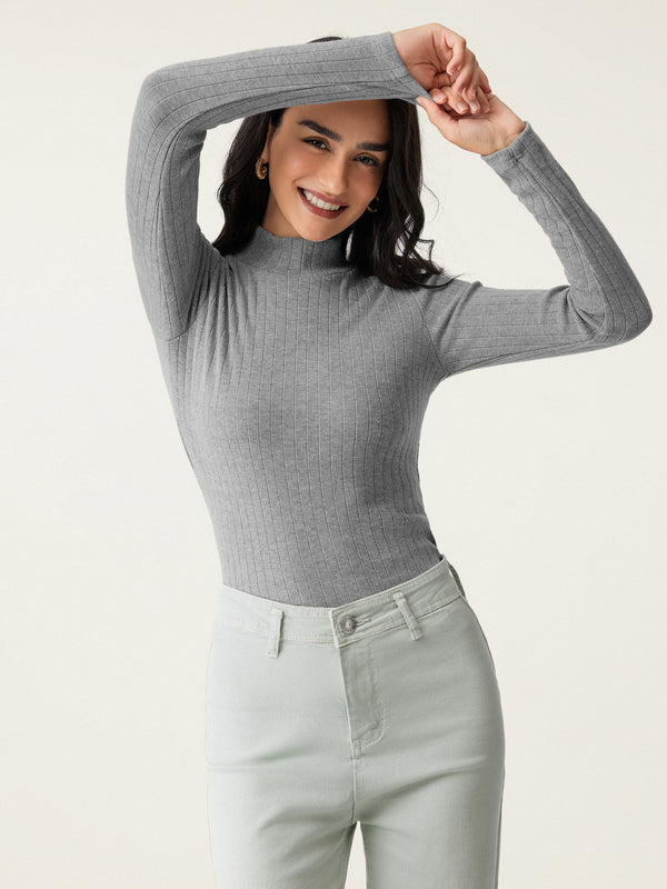 Ribbed Everyday Mockneck Top