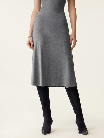 OGLmove Soft Thermal Pull-On Midi Skirt Heather Carbon XXS