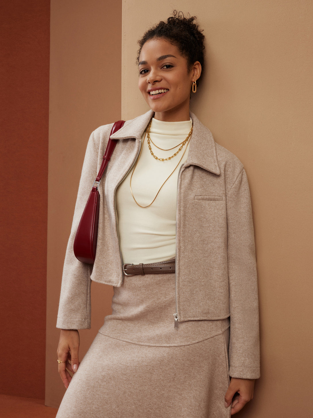 Full-Zip Cropped Jacket