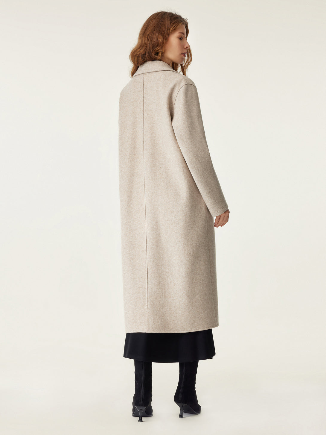 Shawl Collar Patch Pocket Long Coat