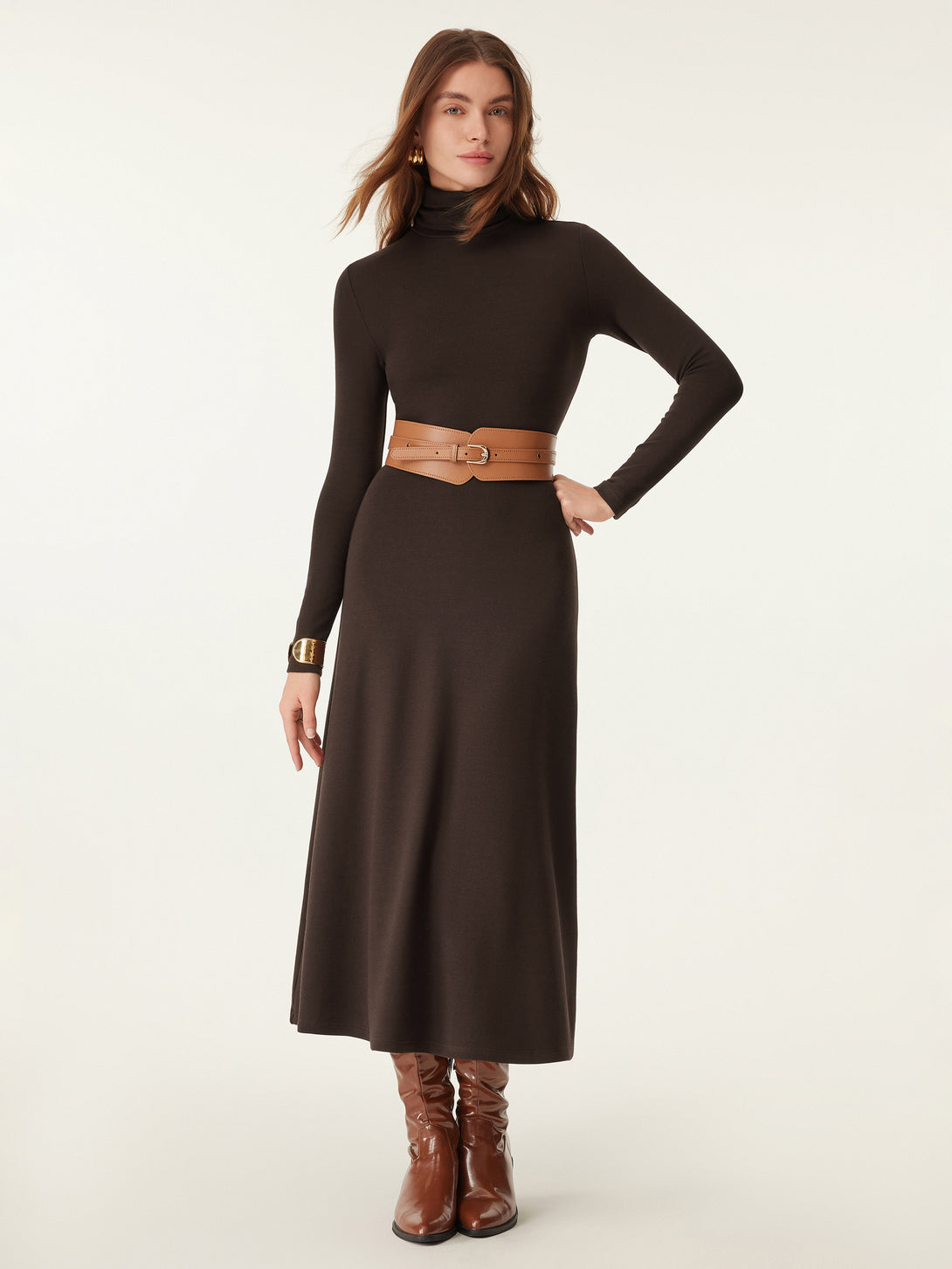MaxWarm Turtleneck Midi Dress