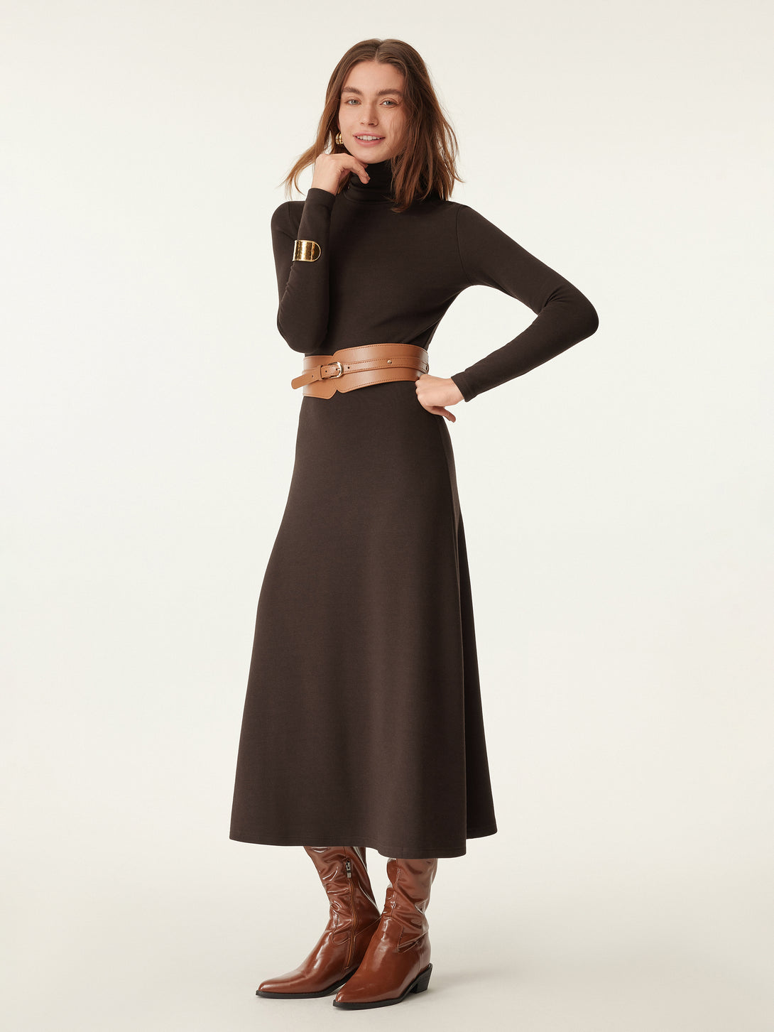 MaxWarm Turtleneck Midi Dress