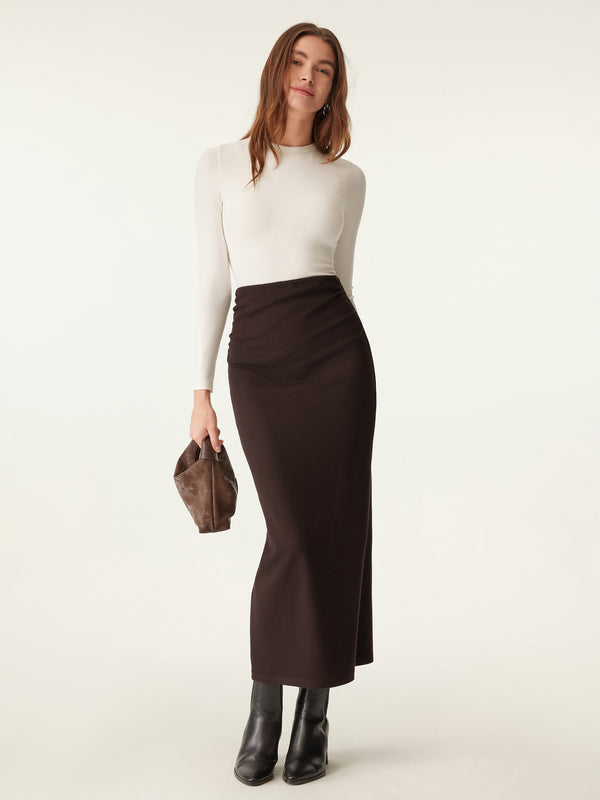 OGLmove MaxWarm Ruched Side Pencil Maxi Skirt