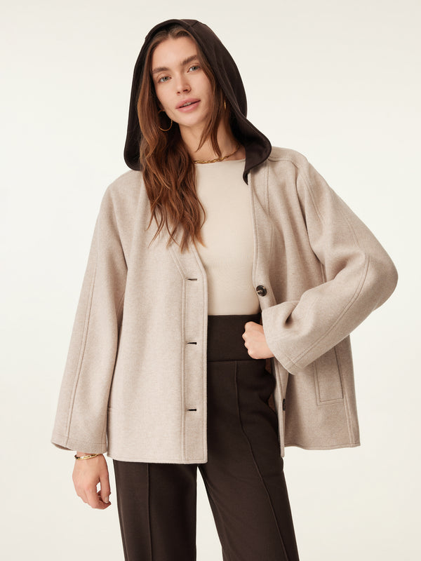 Detachable-Hood Short Coat