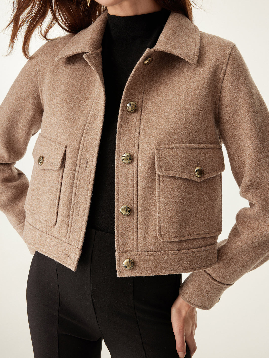 Point Collar Cargo Short Jacket