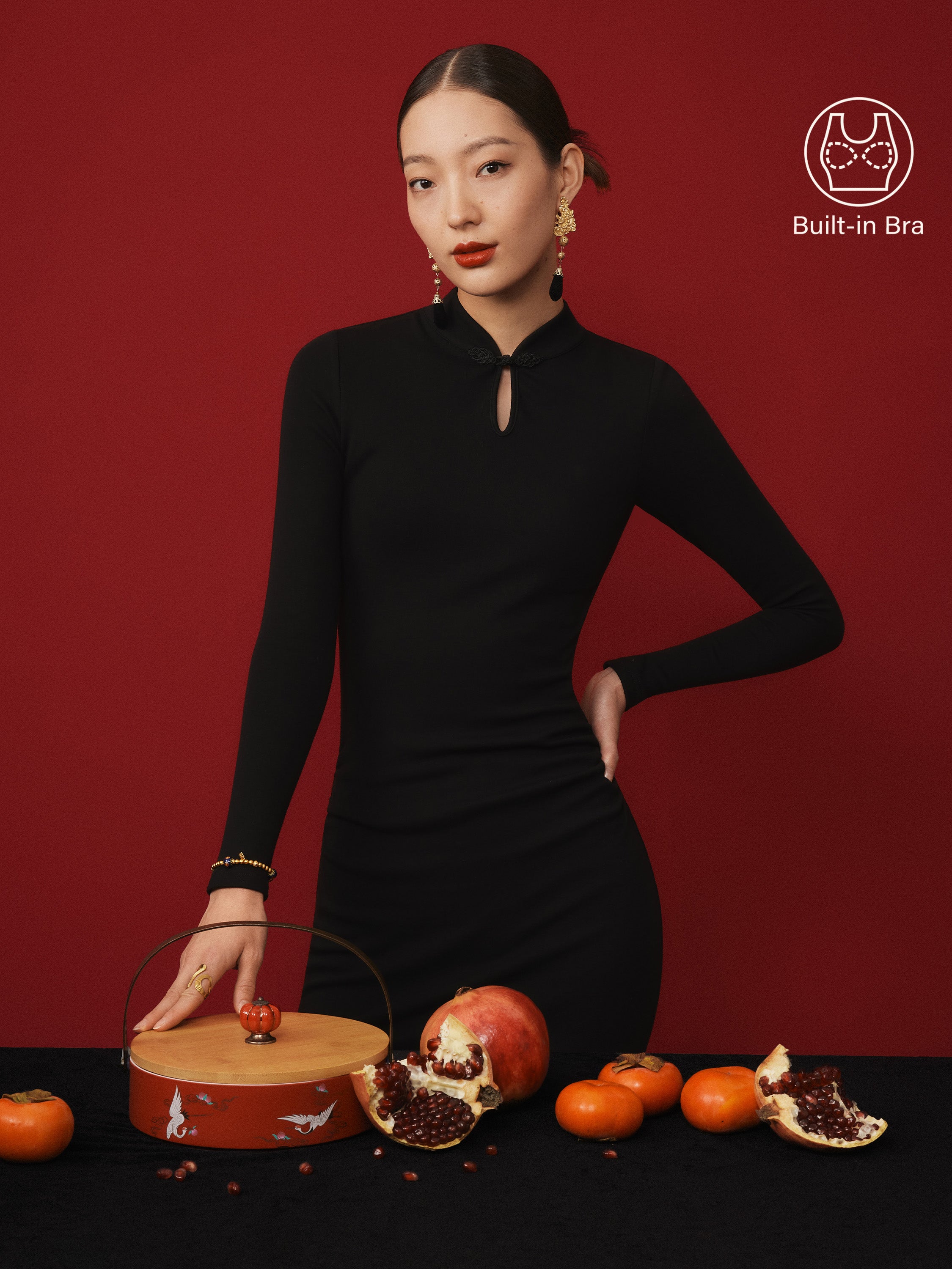Black Mandarin Collar Dress – OGLmove