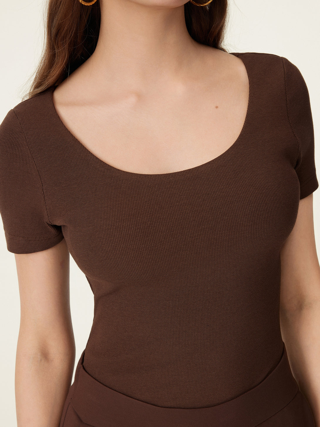 2Pcs Set Scoop Neck Short Sleeve Cotton New Airy Brami