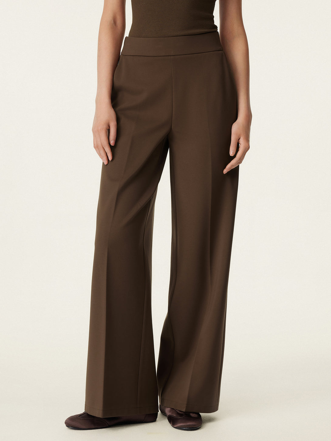 High Rise Wide Leg Trouser with Pockets