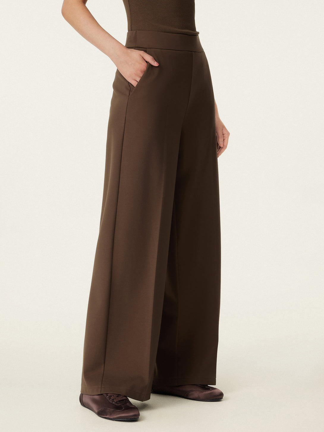 High Rise Wide Leg Trouser with Pockets