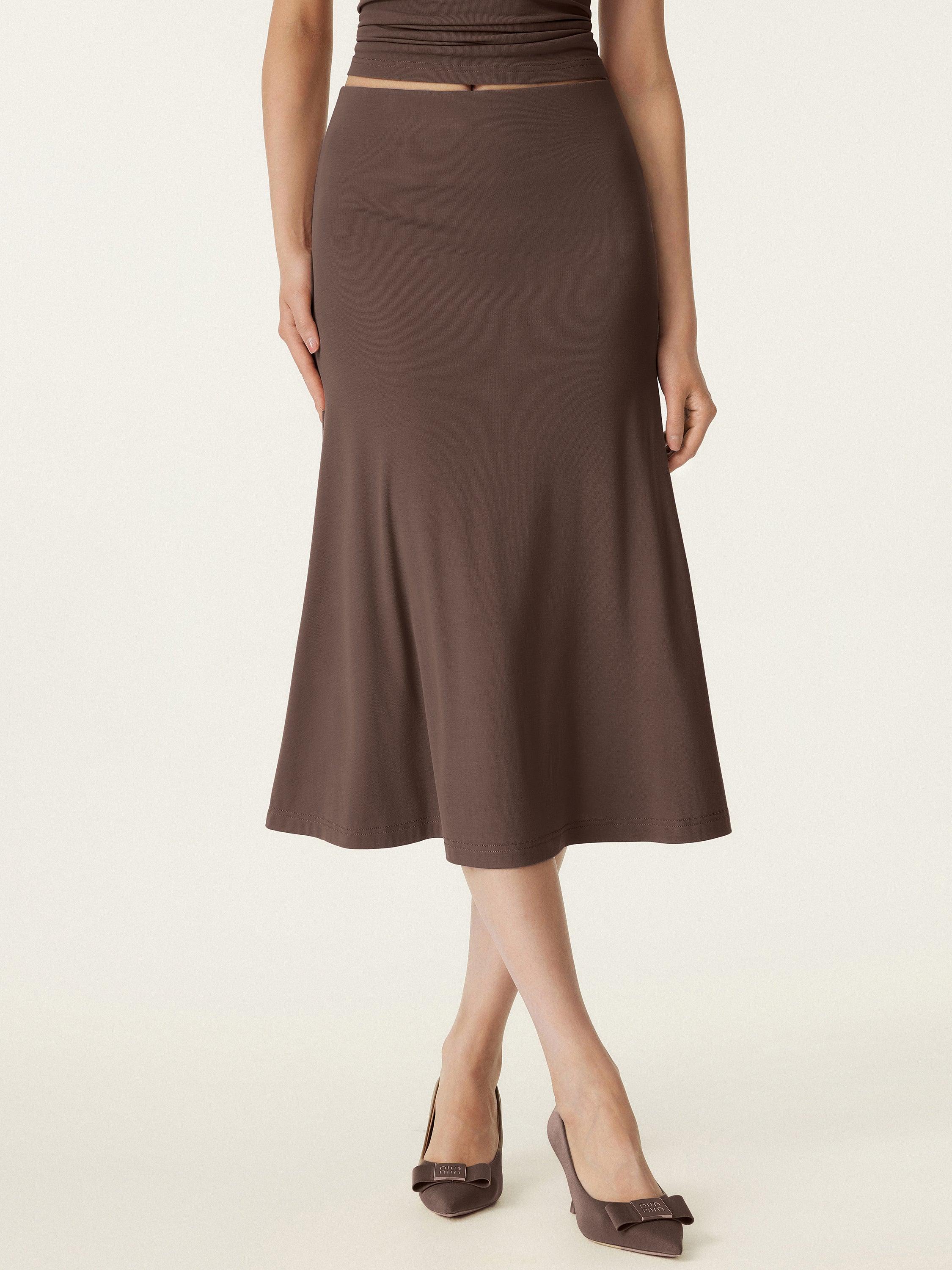 Breezy Pull on Mermaid Midi Skirt