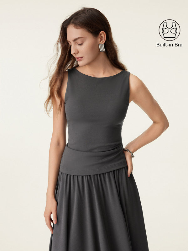 Soft Boatneck New Airy Brami Tank Light Night Charcoal XS