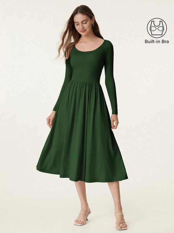 Fit-and-flare Brami Midi Dress with Pockets